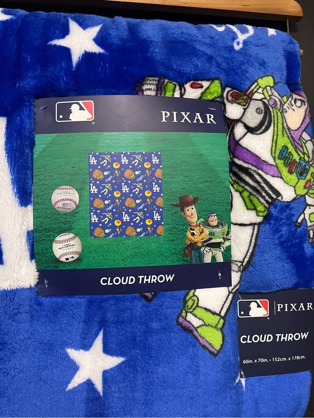 Pixar Toy Story Buzz & Woody Dodgers Cloud Throw
